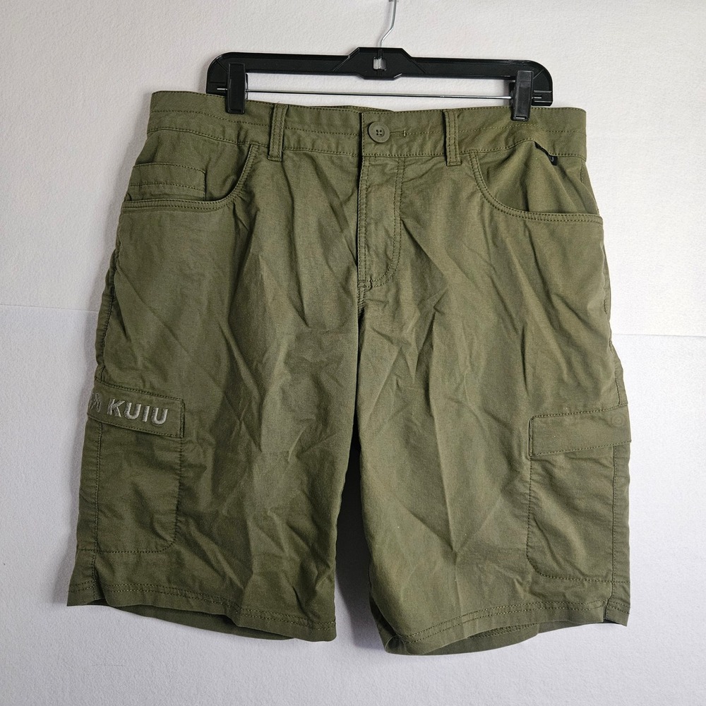 Kuiu Mens Olive Green Cargo Shorts Size 36 Hiking Tactical Outdoor Stretch